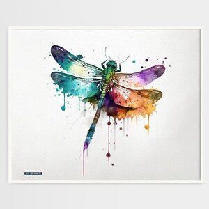 16x20‎ Dragonfly Watercolor Oil Painting Art Poster Print